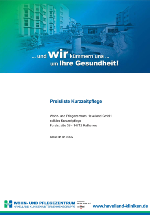 Preisliste Kurzzeitpflege