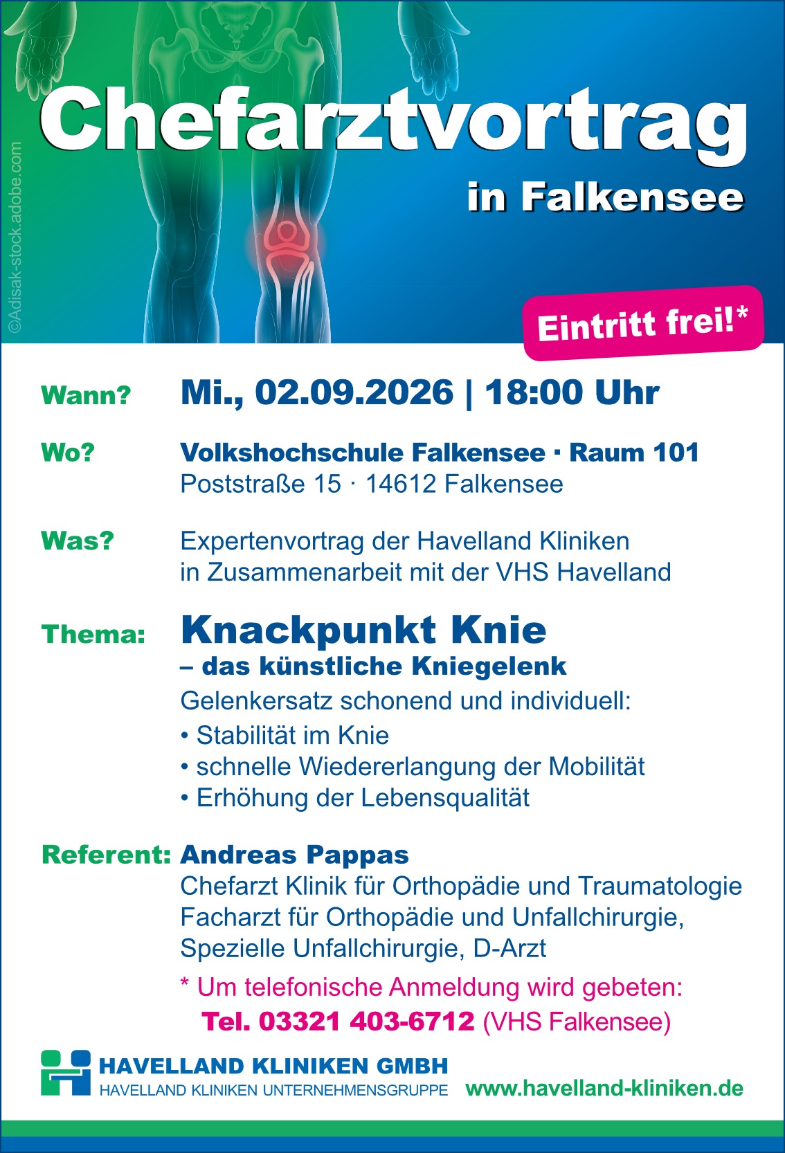 HKG-Az-Familienzentrum-97x287mm-UnserHavelland-2206.idml Pappas-Vorträge zum Thema Knie im September - am 02.09.2026 in der VHS Falkensee