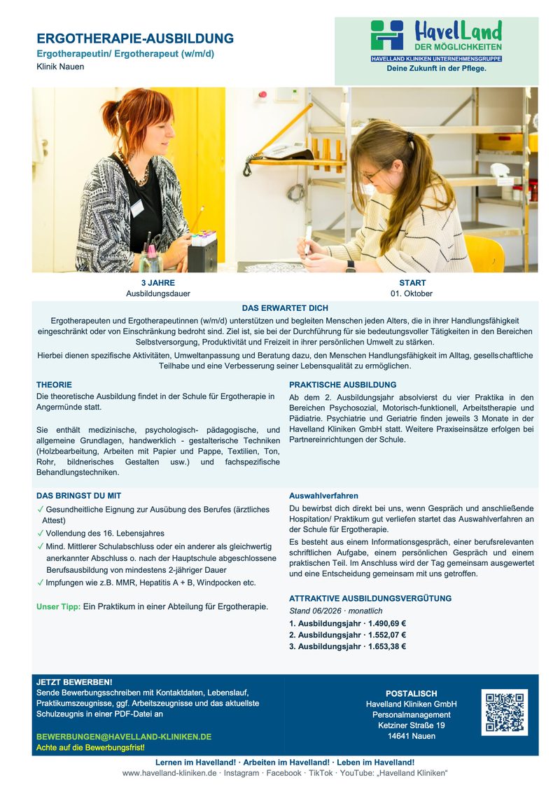 Flyer-Ergotherapie-2027 Infoblatt Ergotherapie-Ausbildung 2027