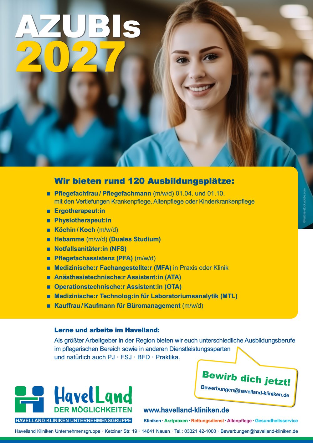 AZUBIs 2027 – Bewirb dich jetzt bei den Havelland Kliniken
